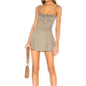 MAJORELLE Tahoe Dress in Green & White Dot